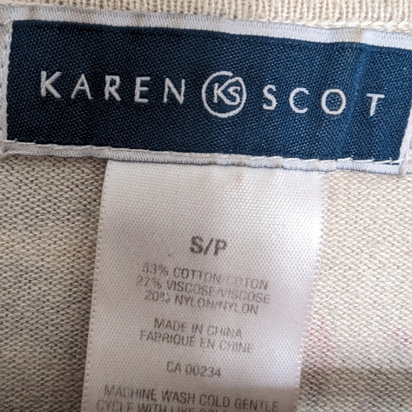 Karen Scott Floral Cardigan- Size Small - Picture 4 of 4
